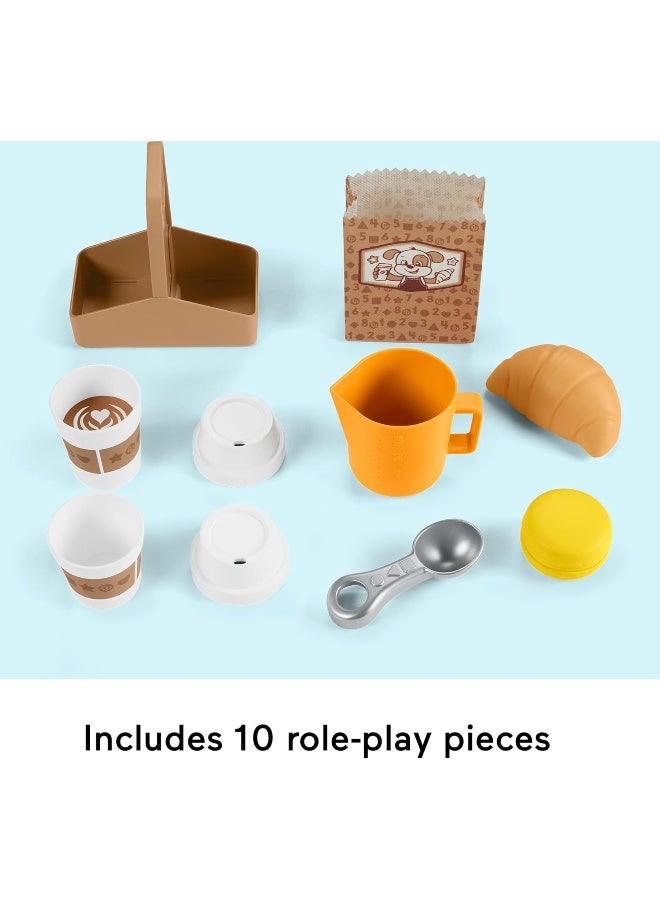 Fisher-Price لعبة للأطفال تضحك وتتعلم مجموعة اللعب مقهى القهوة مع مراحل ذكية و 10 قطع لعب تظاهرية للأعمار من 18 شهراً فما فوق - Image 5