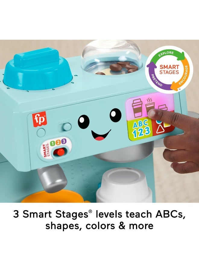Fisher-Price لعبة للأطفال تضحك وتتعلم مجموعة اللعب مقهى القهوة مع مراحل ذكية و 10 قطع لعب تظاهرية للأعمار من 18 شهراً فما فوق - Image 3