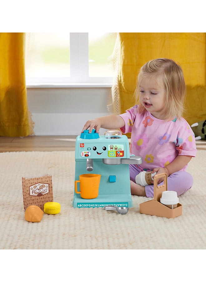 Fisher-Price - لعبة للأطفال تضحك وتتعلم مجموعة اللعب مقهى القهوة مع مراحل ذكية و 10 قطع لعب تظاهرية للأعمار من 18 شهراً فما فوق - Image 1