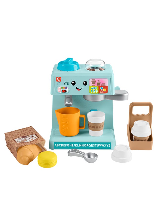 Fisher-Price - لعبة للأطفال تضحك وتتعلم مجموعة اللعب مقهى القهوة مع مراحل ذكية و 10 قطع لعب تظاهرية للأعمار من 18 شهراً فما فوق - Image 1