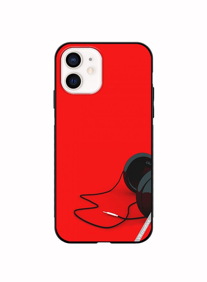 VR CREATIVE Protective Case Cover For Apple iPhone 11 Black Headphones Design Multicolour - Image 1