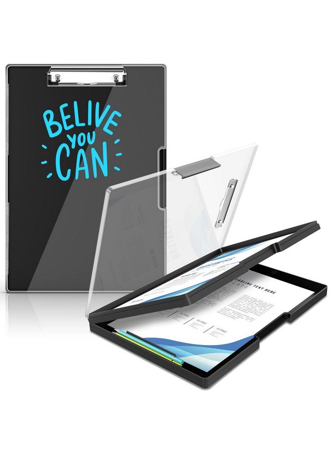 Sooez Clipboard With Storage, Cleaview Clip Boards 8.5X11 With 2 Storage, Dry Erase Plastic Nursing Clipboard, High Capacity Clipboard Folder For Teacher Nurse, School Office Supplies, Black - Image 1