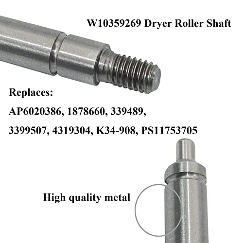 Gugaguga W10359269 Dryer Drum Shaft for Right Side, Replaces for AP6020386, 1878660, 339489, 3399507, 4319304, K34-908, PS11753705 - Image 3