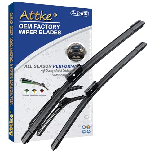 ATTKE 2 Wiper Blades 26" + 18" Front Wiper for Volkswagen Passat 2015-2021/GTI 2013-2020/Audi A3 2012-2021-OE Original Quality (Pack of 2) - Image 1