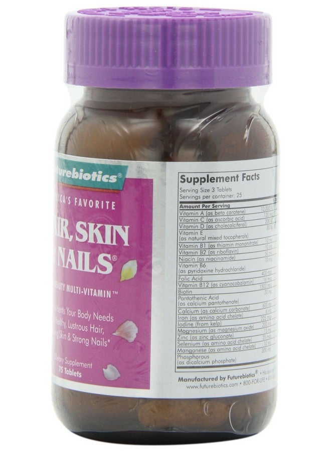 Futurebiotics Hair Skin & Nails Beauty Multivitamin 75 Tablets - Image 3