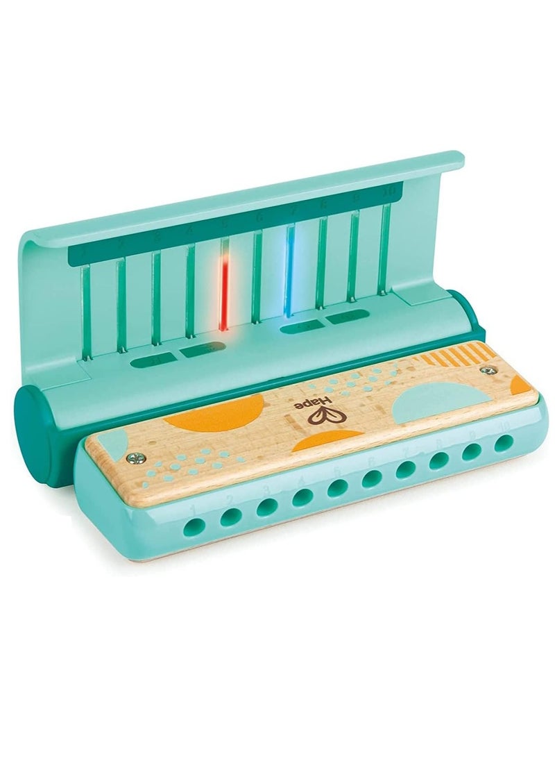 Hape Kids Harmonica, Portable USB Charging Music Instrument, Multi Mode Rotatable Harmonica Toy With Learning And Band Mode, Durable Solid Wood Children Music Fun Toy, (1pc)  - Image 1