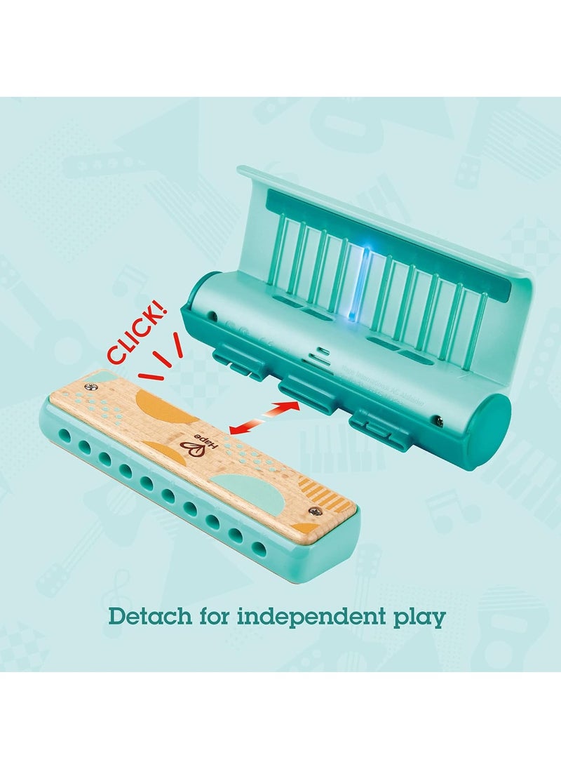 Hape Kids Harmonica, Portable USB Charging Music Instrument, Multi Mode Rotatable Harmonica Toy With Learning And Band Mode, Durable Solid Wood Children Music Fun Toy, (1pc)  - Image 3