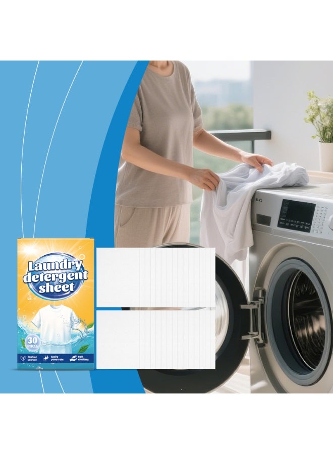 SYOSI Laundry Detergent Sheets, 30 Count - Eco-Friendly Washer Sheets for Travel, Camping & Dorms, Dissolvable & Space-Saving, Fresh Scent, Hypoallergenic, Liquid-Free Cleaning - Image 5