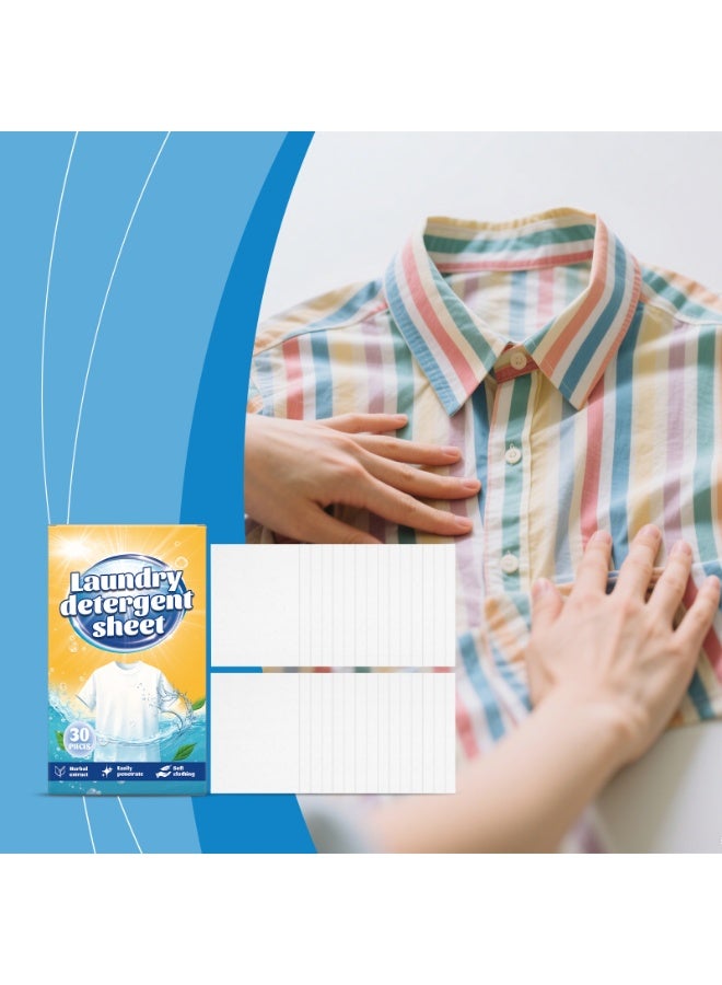 SYOSI Laundry Detergent Sheets, 30 Count - Eco-Friendly Washer Sheets for Travel, Camping & Dorms, Dissolvable & Space-Saving, Fresh Scent, Hypoallergenic, Liquid-Free Cleaning - Image 3