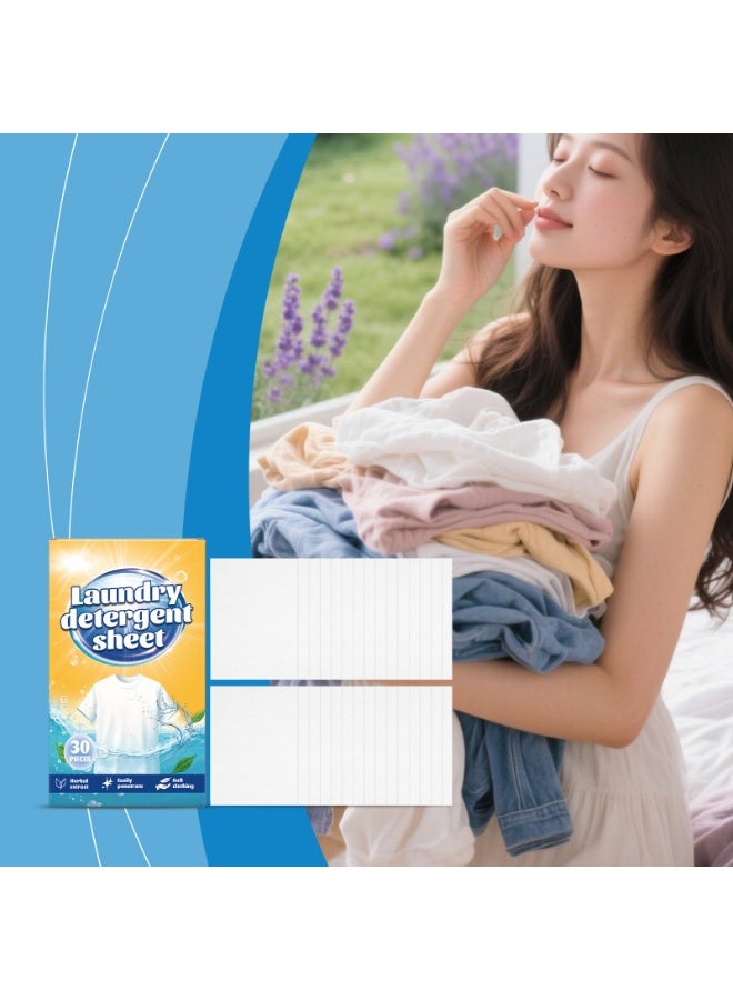 SYOSI Laundry Detergent Sheets, 30 Count - Eco-Friendly Washer Sheets for Travel, Camping & Dorms, Dissolvable & Space-Saving, Fresh Scent, Hypoallergenic, Liquid-Free Cleaning - Image 4