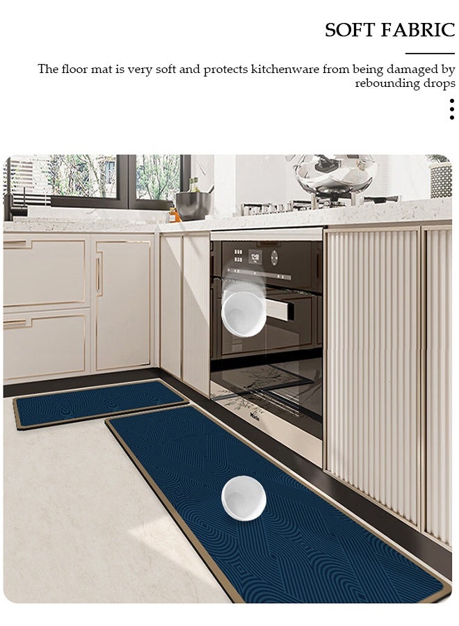 DUNISO 2 Pieces Diatom Mud Kitchen Mat Set Bathroom Bath Rug Mat Extra Soft and Absorbent Bath Rugs Non-Slip Quick Drying Floor Bath Tub Mat for Bathroom Floor Tub and Shower 40*60cm/40*120cm - Image 4