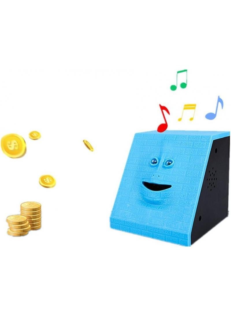 general Novelty Coin Money Eating Musical Face Bank Automatic Money Saving Collection Money Bank For Kids Children (Blue Brick) - Image 1