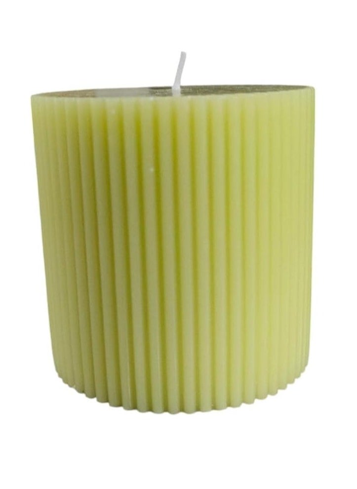 Spaceshoop Unscented Round Corrugated Pillar Candle  - Image 1