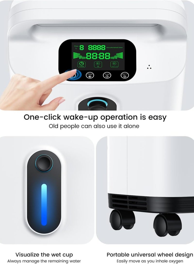 Oxygen Concentrator Machine,1-8L Adjustable Oxygen Concentrator,Low Noise Portable Oxygen Generator,Oxygen Concentrator for Home Use - Image 4