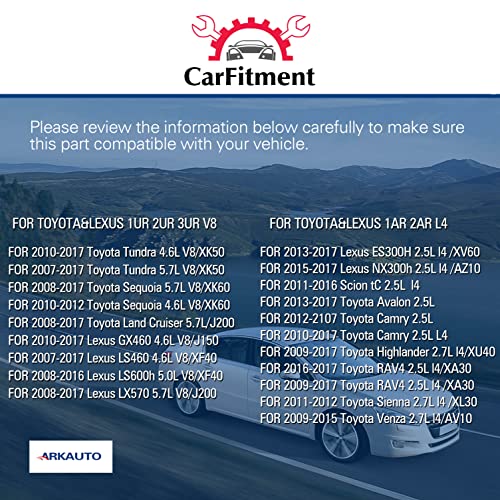 ARKAUTO 8PCS HIGH ENERGY PERFROMANCE RED TOP IGNITION COILS ARK-IG507-R UF507 UF587 UF630 9091902256 90919A2005 FOR Toyota Tundra Sequoia Land Cruiser Lexus GX460 LS460 LS600H LX570 4.6 5.0 5.7 V8 1UR 2UR 3UR - Image 5