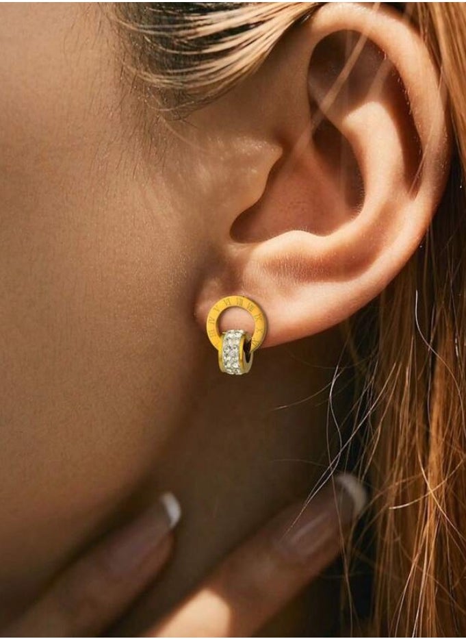 JewelryPalace - 18k Gold Plated Stainless Steel Earrings For Women - Image 1