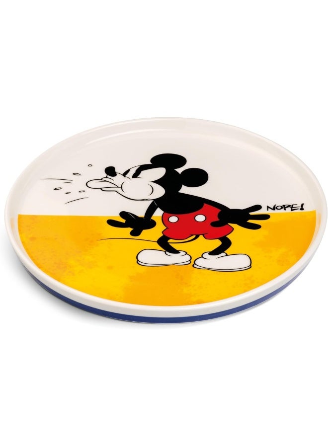 EGAN طبق جانبي ميكي ماوس – طبق حلوى دائري 20 سم باللون الأصفر | بورسلين جديد | آمن للاستخدام في الميكروويف وغسالة الصحون | مجموعة أدوات المائدة (الأصفر) - Image 1