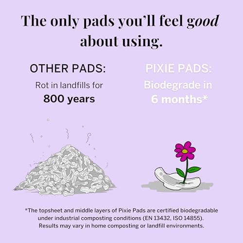 Pixie Cup Pixie Organic Cotton Pads for Women - Ultra Thin with Wings, Leak-Proof & Moisture-Wicking - Compostable, Unscented Menstrual Pads - Regular Absorbency - 48 Count - Image 5