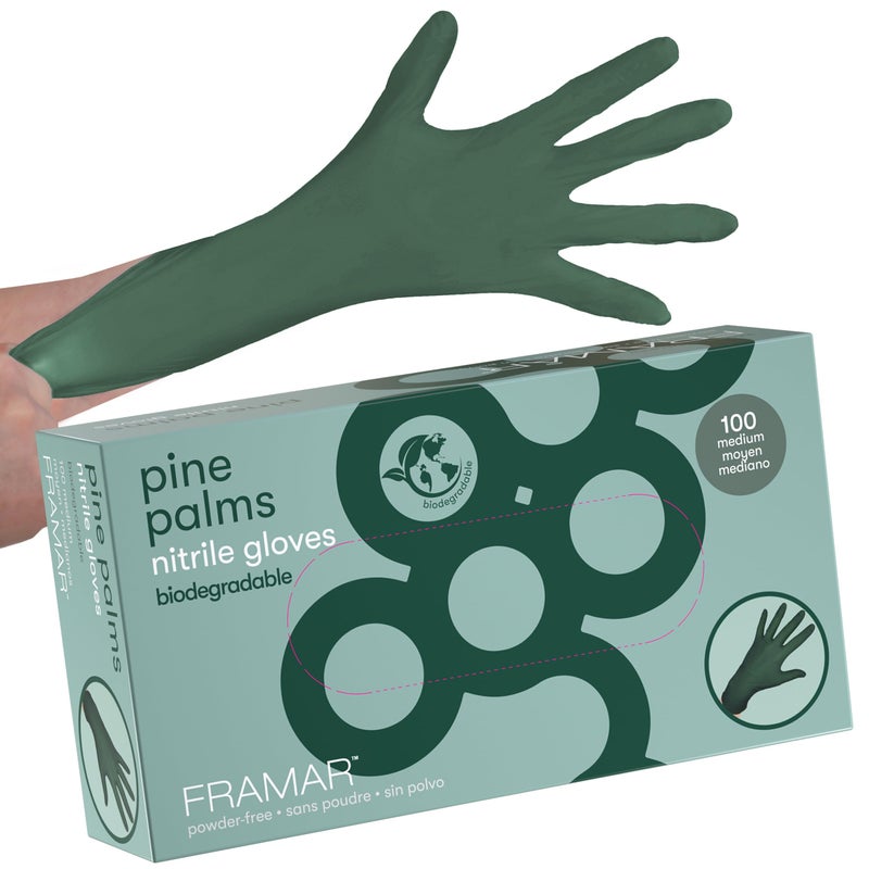 FRAMAR Green Gloves Disposable Latex Free – Heavy Duty Nitrile Gloves Medium, Disposable Gloves Medium Nitrile Gloves, Tattoo Gloves, Guantes Desechables, Disposable Cooking Gloves, Biodegradable 100 - Image 1