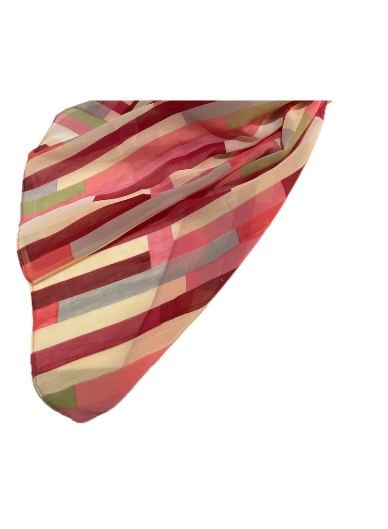 Zebees Printed Shawl, Multi colour Striped Pattern, 160 x 80 cm  - Image 3