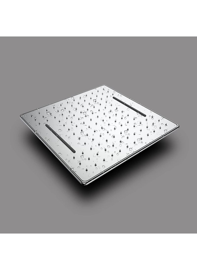 FULMINE FULMINE Stainless Steel 304 Premium Waterfall Shower 10 Inch Super heavy Self cleaning with 24 Inch Rectangle Shower Arm  - Image 3