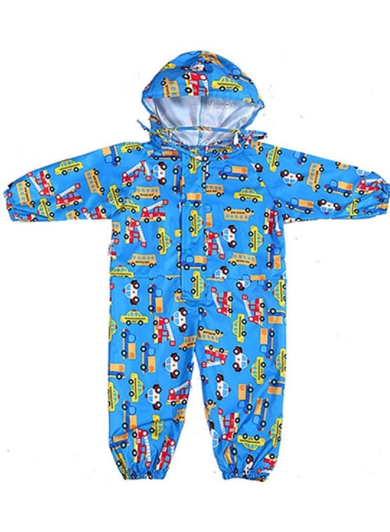 Loquat One Piece Children's Raincoat Full Picture Printed Thin Hooded Poncho - Image 1