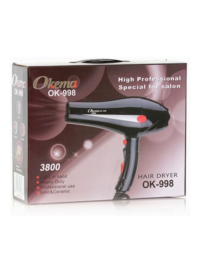 Okema Professional Hair Dryer Black/Red - Image 2