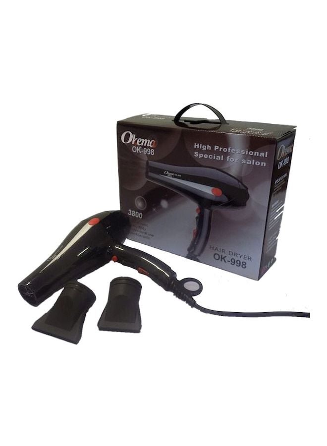 Okema Professional Hair Dryer Black/Red - Image 4