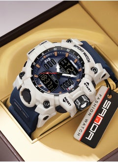 Sanda Luxury Men's Electronic Watch Outdoor Sports LED Analog Digital Dual Display 50M Waterproof Watches  - Image 1