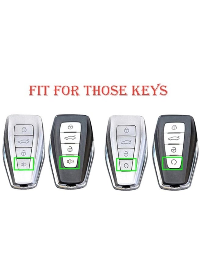 7Cylinder Silicone Cushioning Key Fob Cover Compatible with Haval Dargo, GT, H6, H9, Jolion - 2Pcs, Black & Red, 4 Buttons. - Image 2