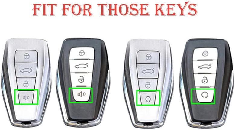 7Cylinder Silicone 4 Button Key Fob Cover Compatible with Haval - 2 Pcs Durable Cushiony High Quality Fob Cover for Dargo GT H6 H9 Jolion - Black & Red - Image 2