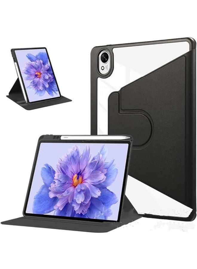 واضح عودة حالة متوافق مع هواوي ماتي الوسادة 11.5 "ثانية 2024 (دمغ-واط 00 طن غرو 10) مع حامل قلم ، 360 درجة قطب حامل فليب غطاء السيارات النوم / ويك ل ماتيباد 11.5" ثانية