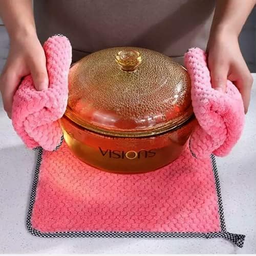 Epsilon Microfiber Cleaning Cloth 5 Pcs 25x25 cm MultiColor Kitchen Accessories Item Cleaner Cloth Multi Purpose Wash Cloth for Car Detailing Window Stainless Steel Silverware 300GSM Soft Duster Cloth - Image 3