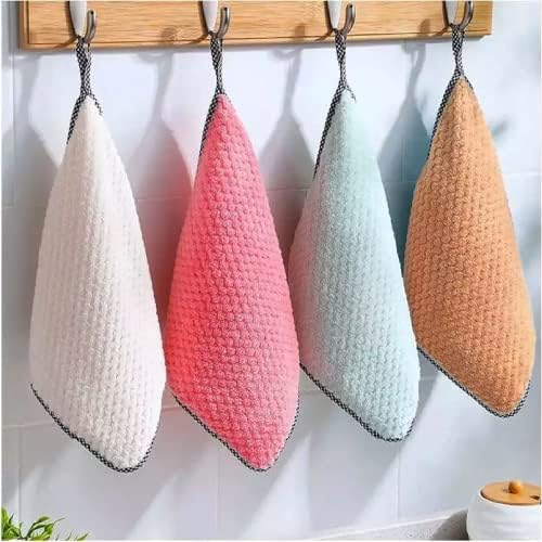 Epsilon Microfiber Cleaning Cloth 5 Pcs 25x25 cm MultiColor Kitchen Accessories Item Cleaner Cloth Multi Purpose Wash Cloth for Car Detailing Window Stainless Steel Silverware 300GSM Soft Duster Cloth - Image 2