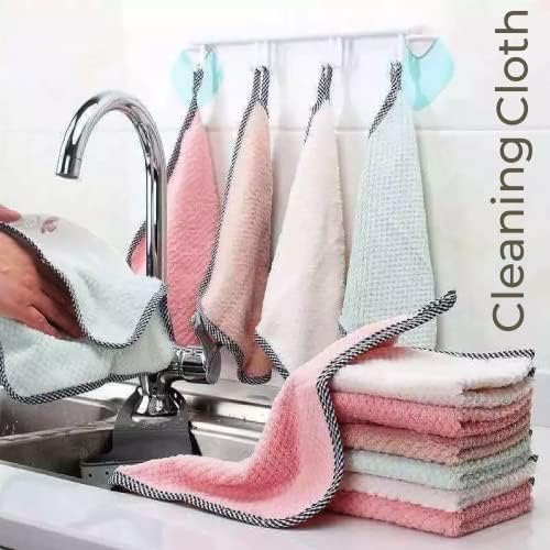 Epsilon Microfiber Cleaning Cloth 5 Pcs 25x25 cm MultiColor Kitchen Accessories Item Cleaner Cloth Multi Purpose Wash Cloth for Car Detailing Window Stainless Steel Silverware 300GSM Soft Duster Cloth - Image 5