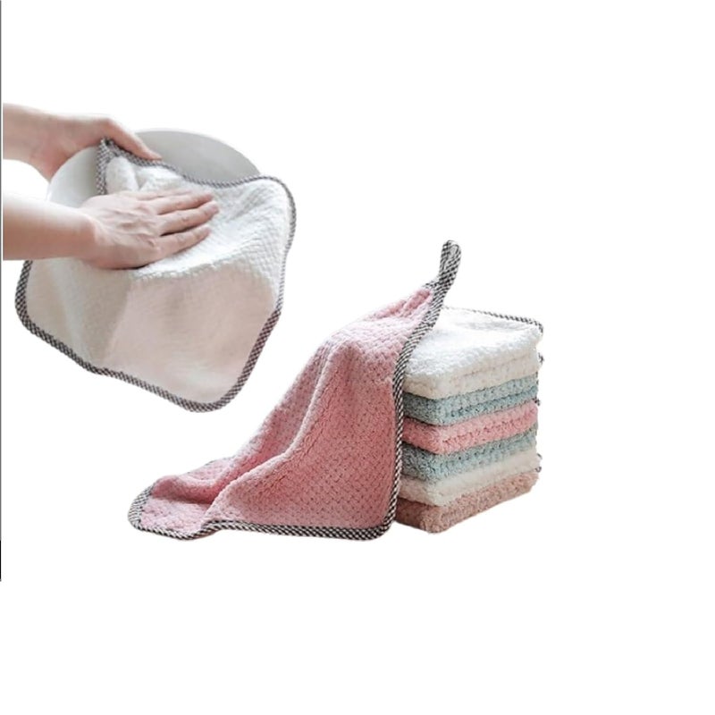 Epsilon Microfiber Cleaning Cloth 5 Pcs 25x25 cm MultiColor Kitchen Accessories Item Cleaner Cloth Multi Purpose Wash Cloth for Car Detailing Window Stainless Steel Silverware 300GSM Soft Duster Cloth - Image 1