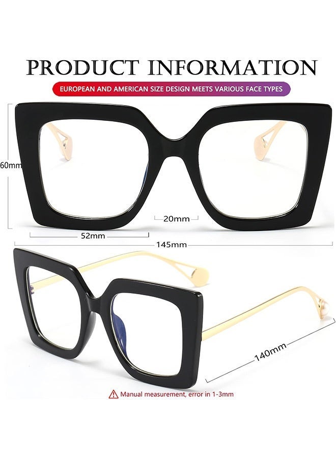 CIKJUK Blue Light Glasses for Women and Men Openwork Metal Anti-Radiation Blue Light Blocking Eye Glasses for Reading Computer Gaming Phones Eyeglasses UV Filter Fashion Eyeglass Black - Image 4