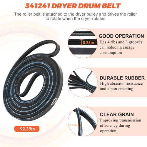 Beaquicy 【Newest】 Upgraded 4392065 Dryer Maintenance Repair Kit by Beaquicy - Fit for Whirlpool Ken-More Crosley Admiral Amana Dryer - Package Includes 349241t Drum Roller 341241 Belt and 691366 Idler Pulley - Image 4