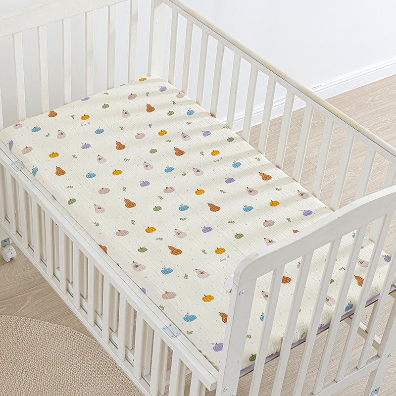 Baby Fitted Bed Sheets, Cotton Gauze, Special Small Bed Sheets for Newborn Babies, Kindergarten Kidsren''s Spliced ??Mattress Cover, Breathable - Image 1