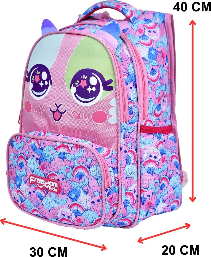 Çantaland Pink Cat Printed, Waterproof, Orthopedic Back Feature, Primary School Bag + Lunch Box - Image 4