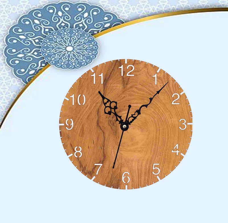 ADK Wooden Wall Clock MDF Designer Wall Watch Trendy Frameless Analog Hanging Home Decor Wall Clock for Bedroom Living Room Kitchen Drawing Room Office Standard 30 x 30 Cm 4 - Image 3
