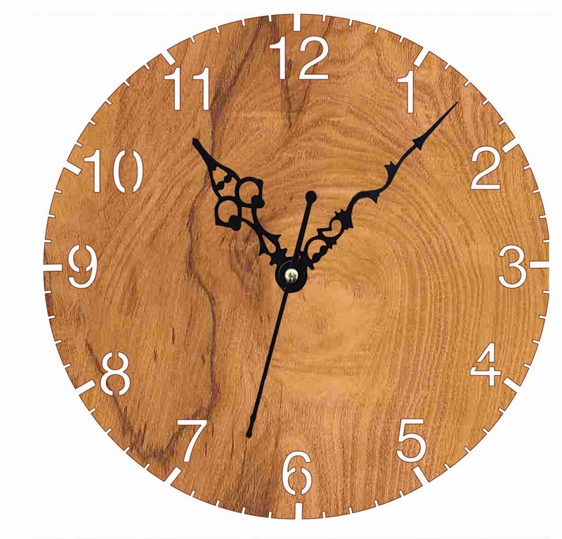 ADK Wooden Wall Clock MDF Designer Wall Watch Trendy Frameless Analog Hanging Home Decor Wall Clock for Bedroom Living Room Kitchen Drawing Room Office Standard 30 x 30 Cm 4 - Image 1