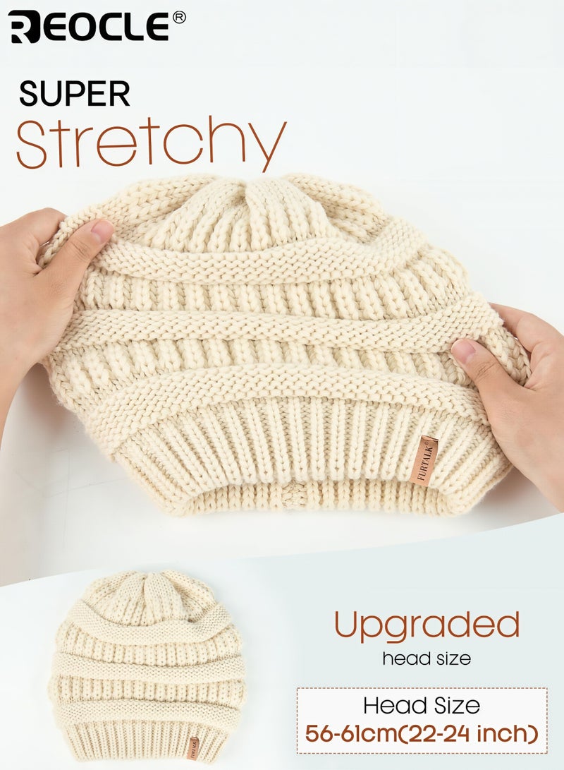 REOCLE Women's Winter Beanie with Slouchy Knit Design and Warm Comfort Fit Ski Cap with Soft Stretch Fabric for Cold Weather Protection - Image 5