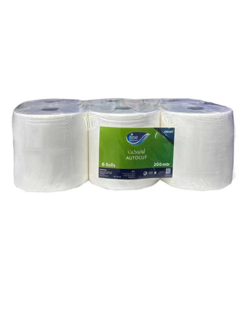 فاين مناشف يد أوتوماتيكية القطع، 200 متر × 6 لفات - Image 2