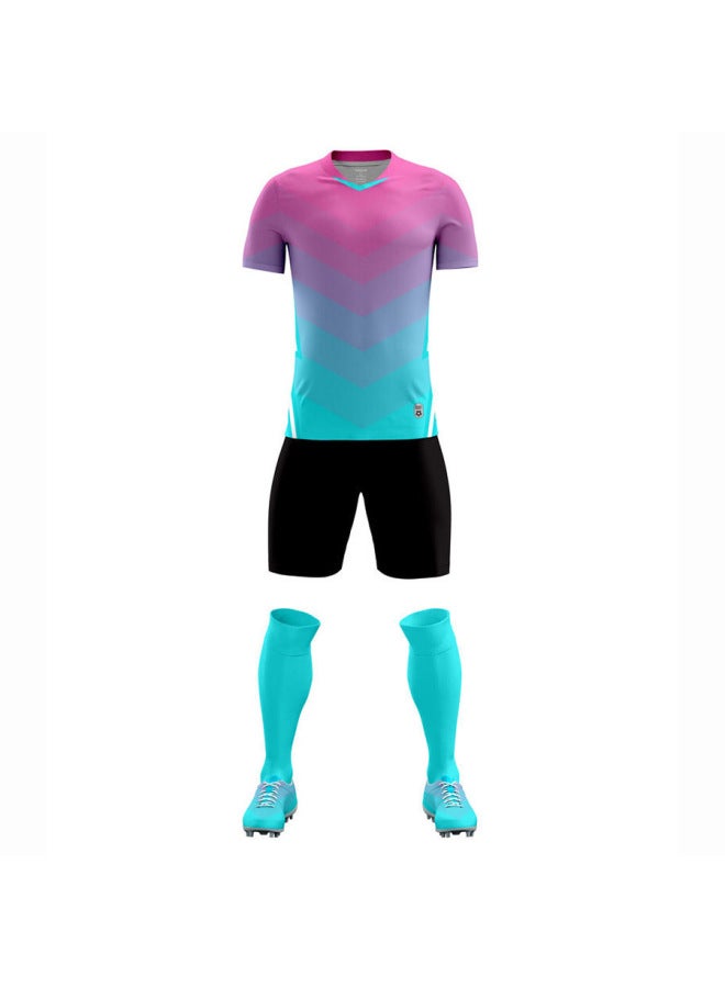 8850 Blue Powder feeltime Store] Children's Student Training Clothes Suit Jersey Sports Team Clothes Men's And Women's Football Clothes