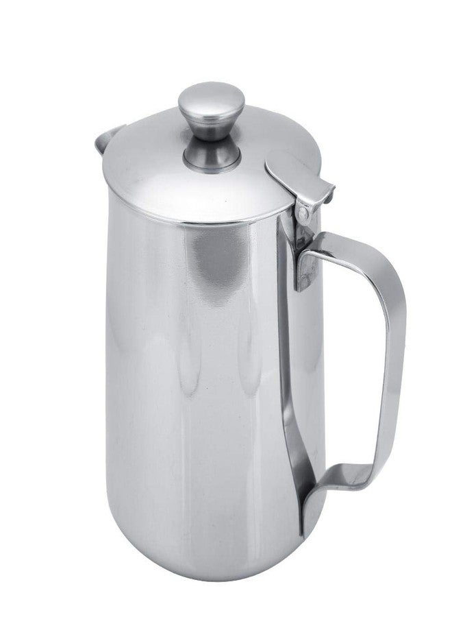 Fdit Stainless Steel Coffee Cup Mug Milk Frothing Pitcher Jug with Lid for Latte Coffee Art for Office Kitchen(600mL) - Image 1