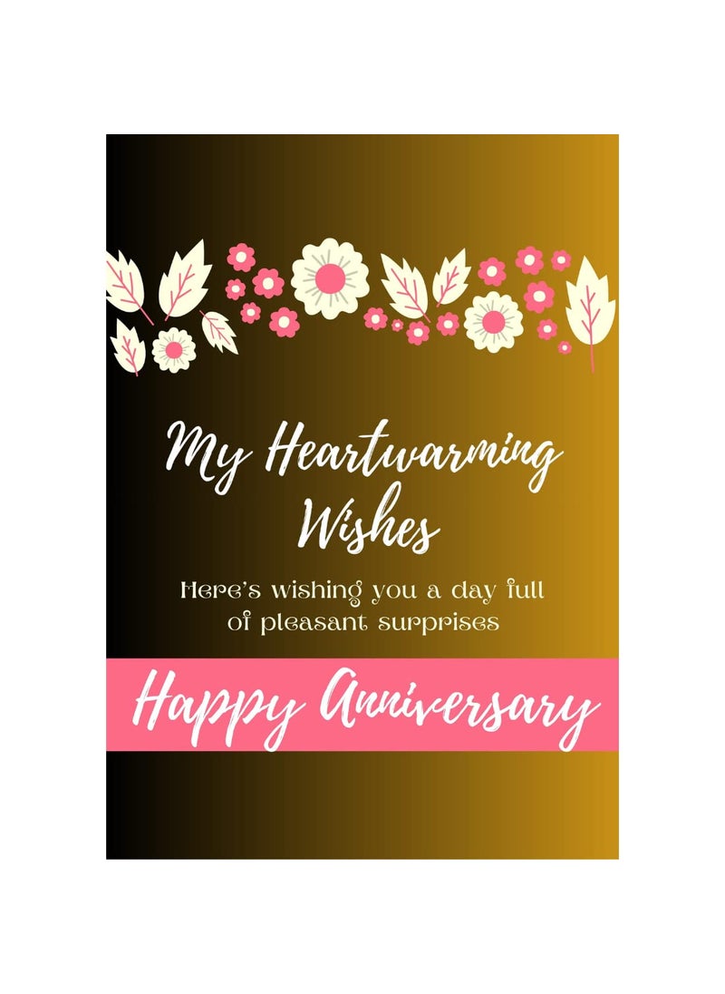 AanyaCentric - AanyaCentric Wedding Anniversary Card Printed Greeting Card A5 Size with Handmade Envelope Perfect Marriage Anniversary Card for Husband or Wife Love Greeting and Gift - Image 1