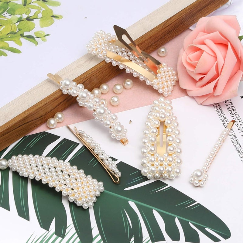 laxizar 18 Pcs Pearl Hair Clips Large Hair Clips Barrette Hair for Women Girls Fashion Hair Accessories - Image 4
