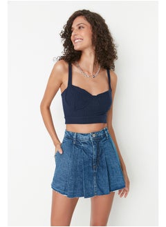 Blue Pleated Normal Waist Denim Shorts Skirt - pzsku/Z70138F1FB7765B9A1D00Z/45/_/1725539672/a82c3cb6-a164-4ea6-9fba-56eaa9400f6a