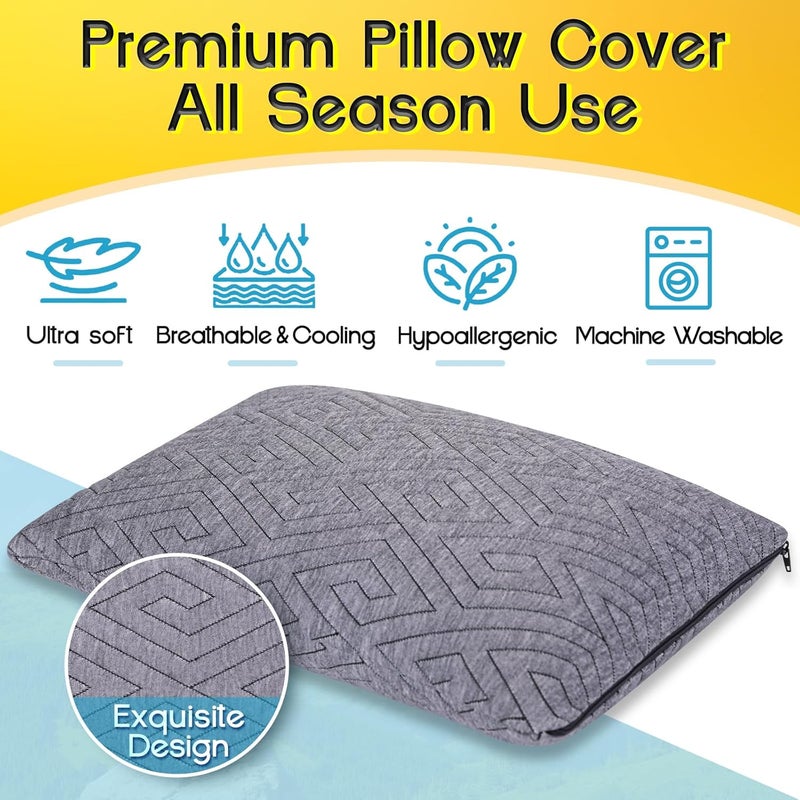 1 MIDDLE ONE Travel Pillow for Sleeping Camping, Memory Foam Small Pillow with Breathable Cover for Backpacking, Airplane, Car (17.5 x 12 Inch) - Image 4